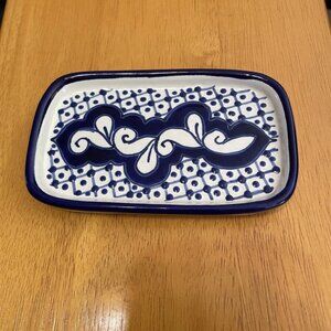 Mendez Torres Hand Painted Lead Free Small Trinket/Soap Dish -Lead Free - Mexico